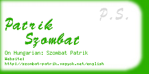 patrik szombat business card